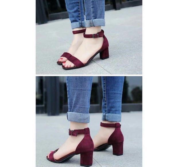 Maroon Basic Heels (Category: Heels) located in Kuala Selangor. Submitted by prelovedstuff12 (Listing ID 183893616, Image 1). Description: In size 39. Brand new, never worn. Reason:i purchased wrong size.