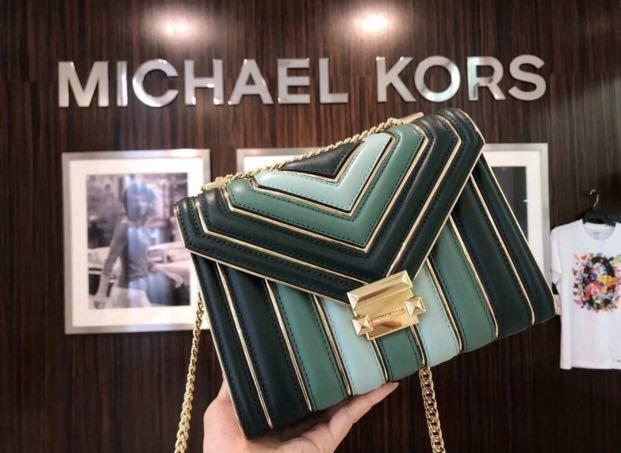 Michael michael kors whitney quilted leather tricolor top handle satchel clearance