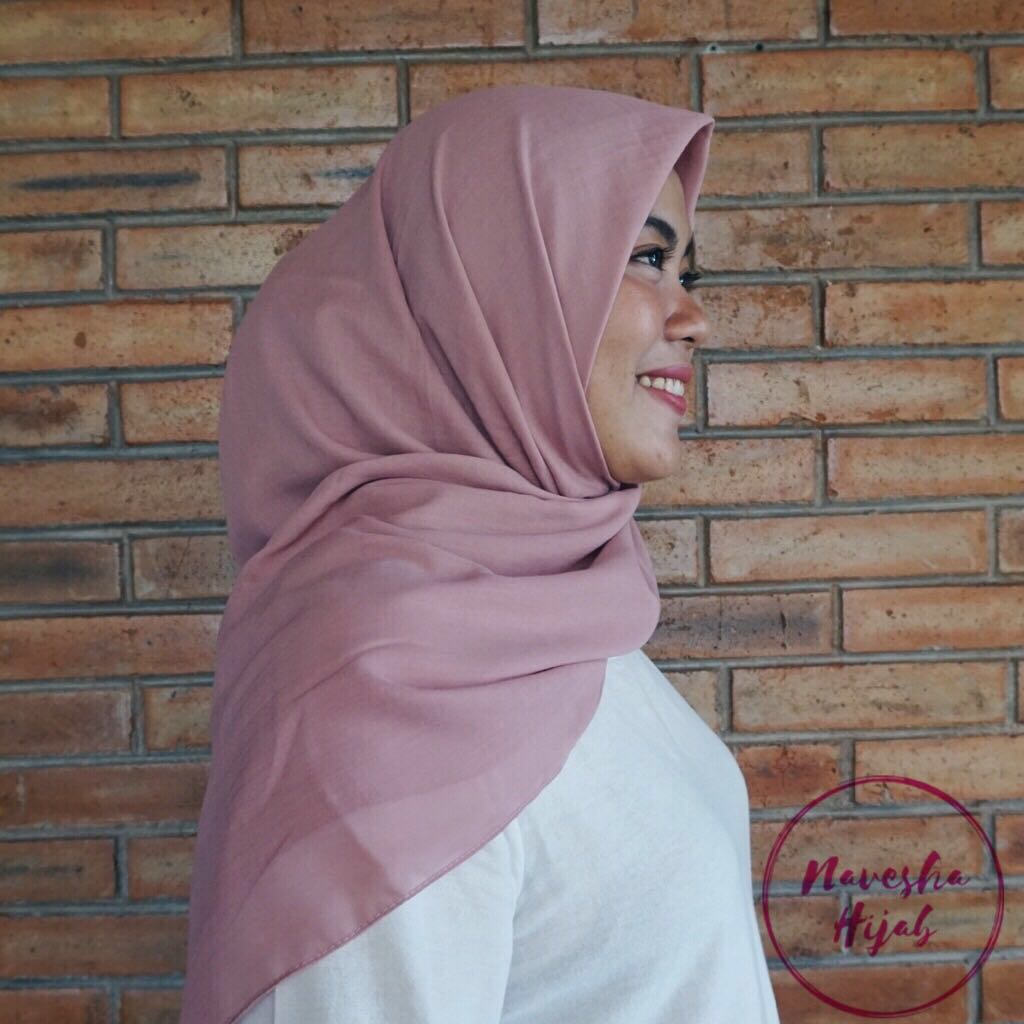 Navesha Hijab Segiempat Voal Premium Pink Dusty Pink Womens