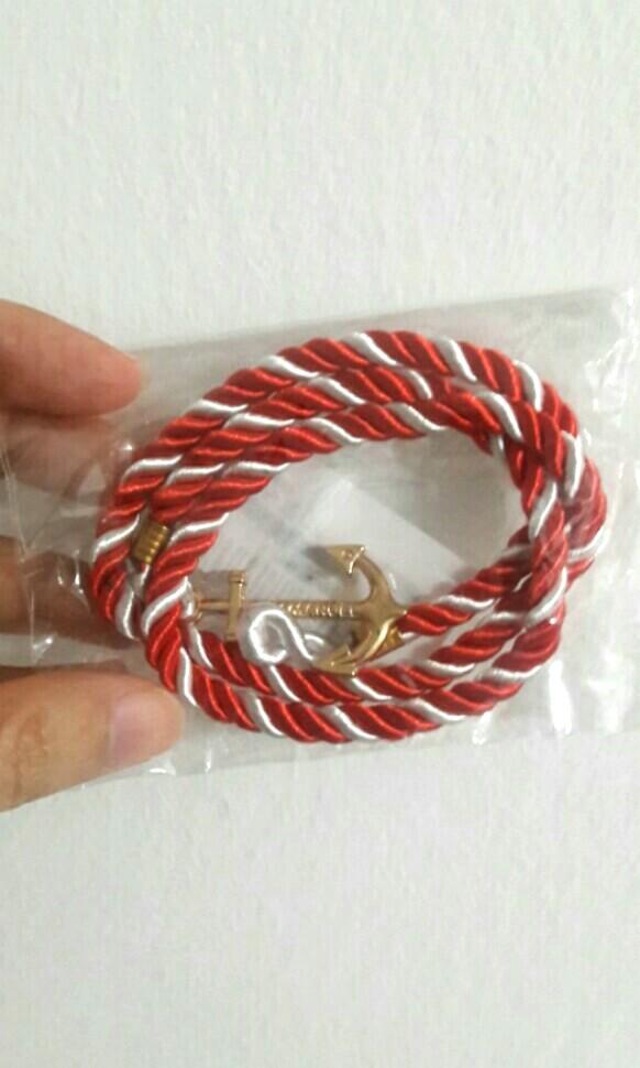 New Year Accessory Sale Red White Anchor Bracelet Men s