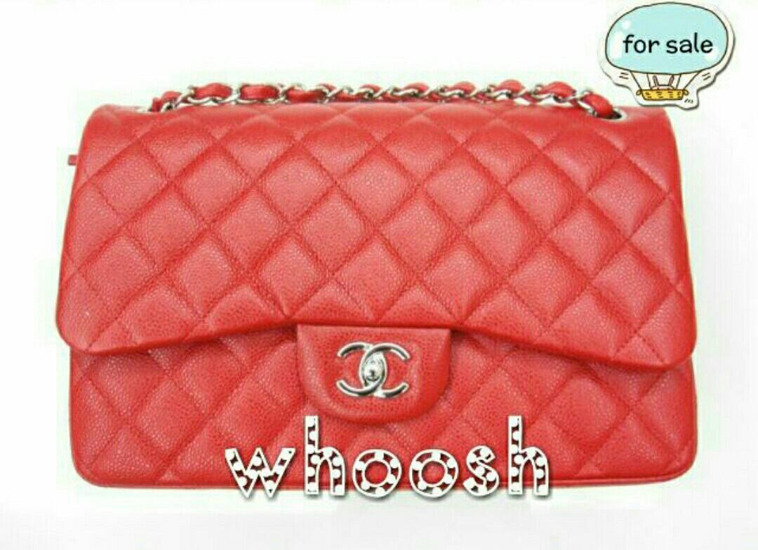 NO TRADES Chanel Jumbo Flap 14C Red Caviar Bag SHW