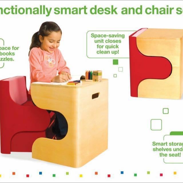 P kolino Klick Solid Wooden Desk And Chair Set For Kid Hobbies