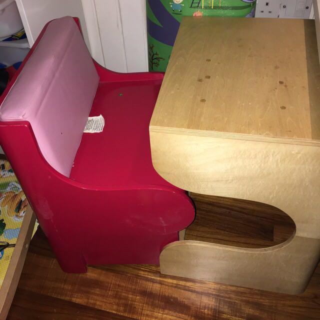P Kolino Klick Solid Wooden Desk And Chair Set For Kid Toys