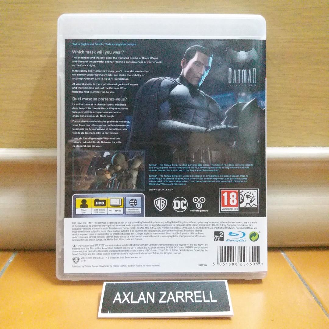 Playstation 3 Games : PS3 Batman The Telltale Series, Video Gaming, Video  Games, PlayStation on Carousell