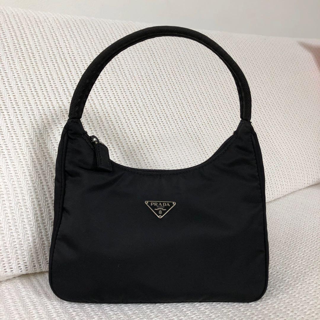 prada black bucket bag