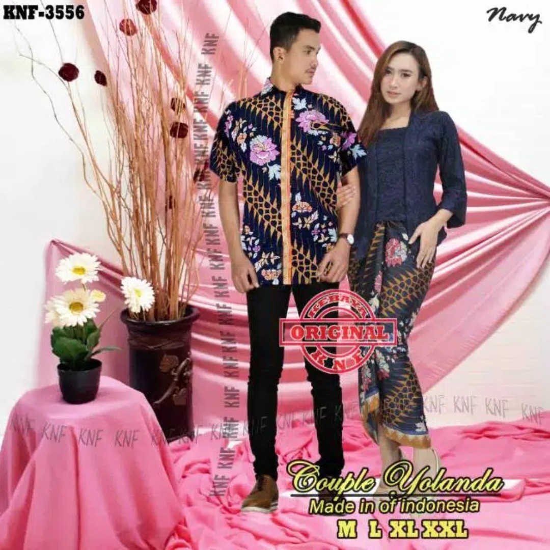 Pre Order Muslimah Yolanda Set Couple Kebaya Batik Lace Modern