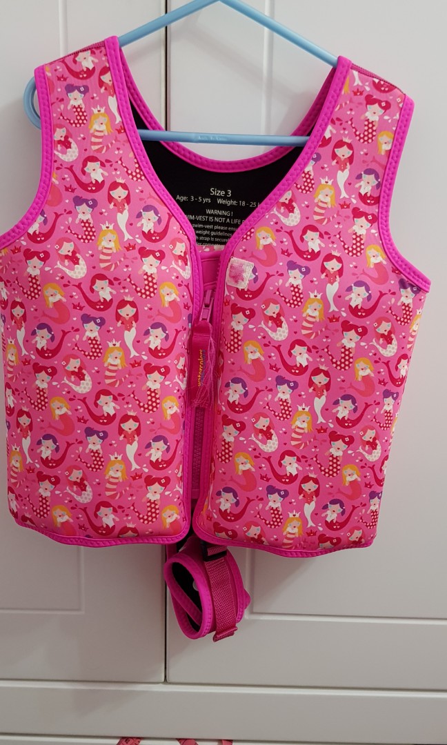 Preloved Watercolors Swim Vest Babies Kids Girls Apparel 4 To 7 Years On Carousell - life vest roblox