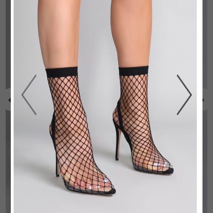 fishnet perspex heels