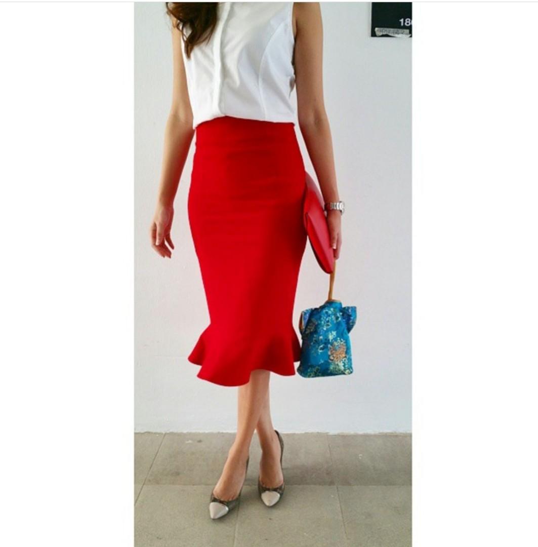 Red mermaid skirt Clearance