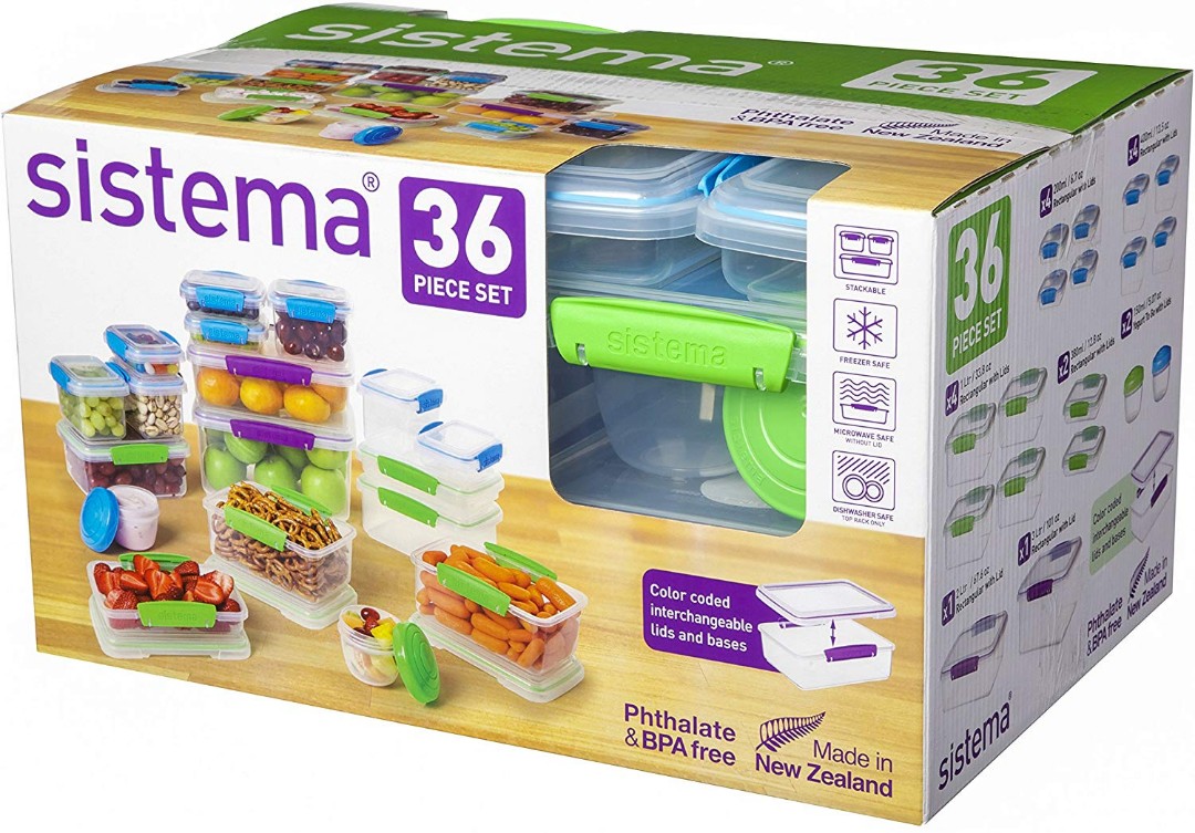 Sistema Klip It Collection Multi Piece Food Storage Containers Set Of 36 Great For Chinese New Year Hari Raya Deepavali And Gifts