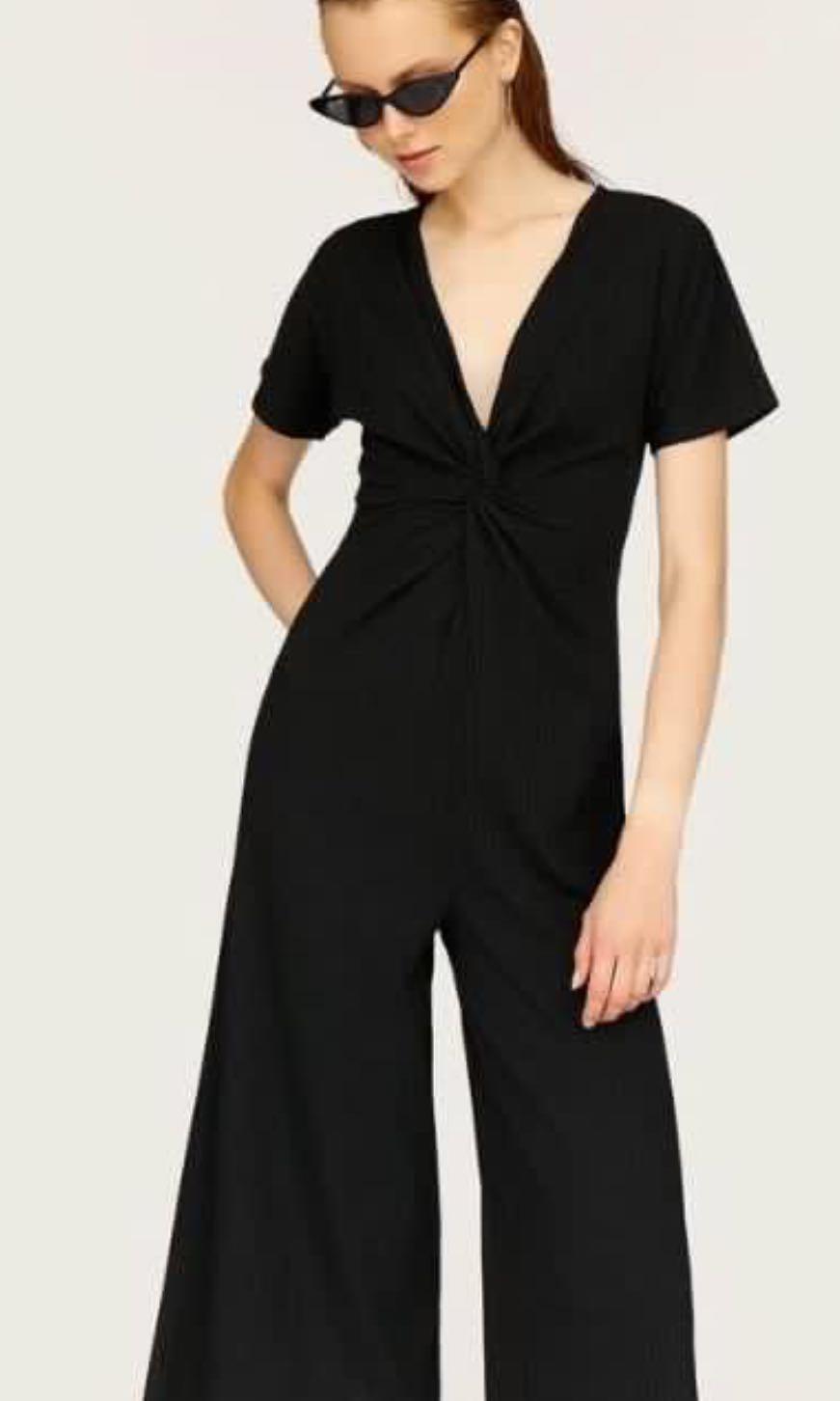 Stradivarius jumpsuit black new arrivals