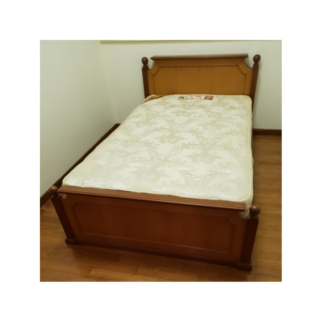 Super Single solid wood Bed with Mattress, Furniture, Beds ... Super Single solid wood Bed with Mattress, Furniture, Beds ...