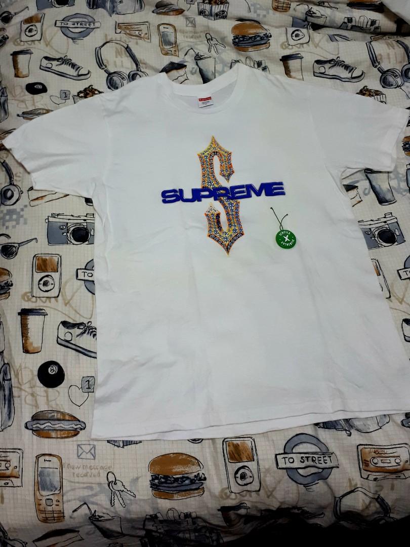 Supreme Diamonds Tee White SS18 Size M Authentic, Men's Fashion