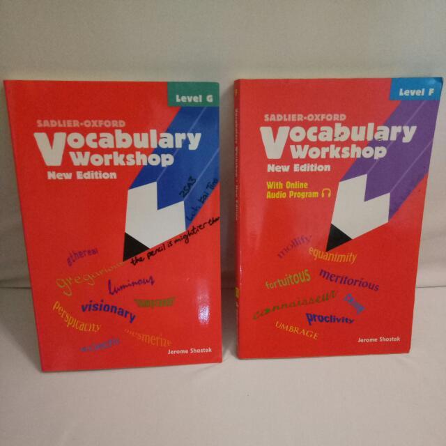 Used Vocabulary Workshop Sadlier Oxford Level G And F Books Stationery Textbooks Tertiary On Carousell
