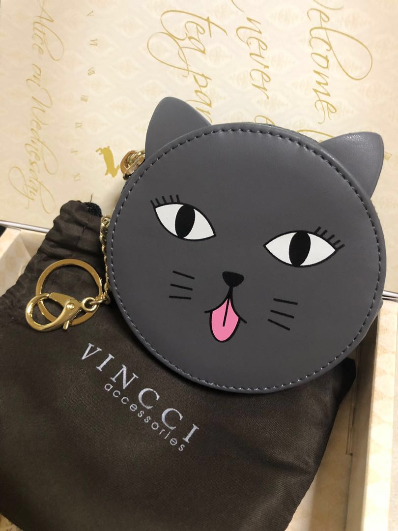 Cat Coin Purse: Evergreen Guardian - Grey Wool, Cat Side View - The Pet  Beastro