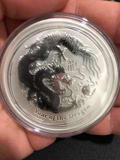 2onz Australian Lunar Dragon silver coin