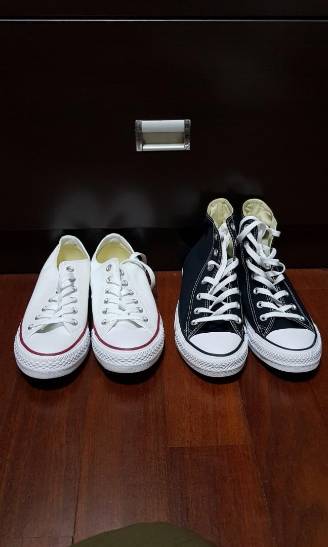 black and white converse low
