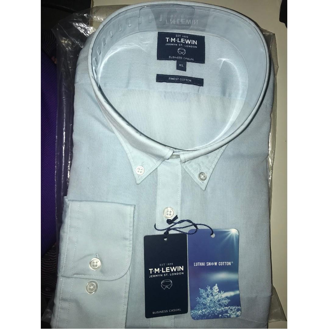 Bnib T M Lewin Business Casual Blue Xl Men S Fashion