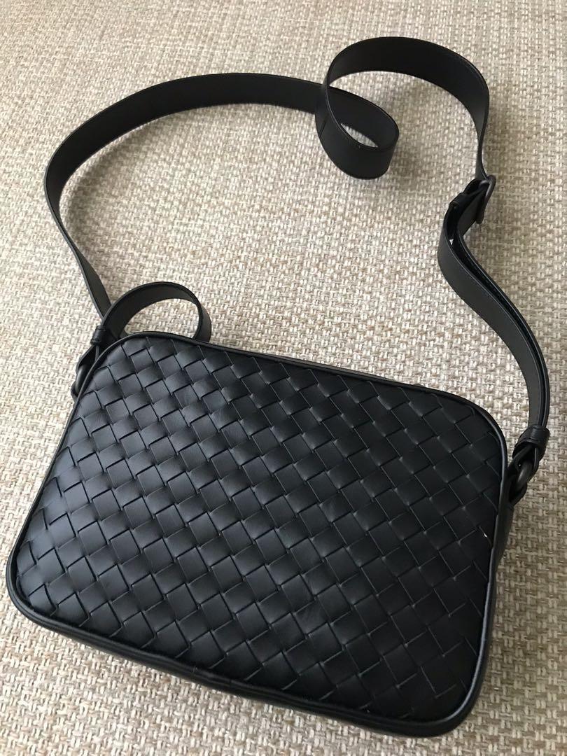 black fabric crossbody bag