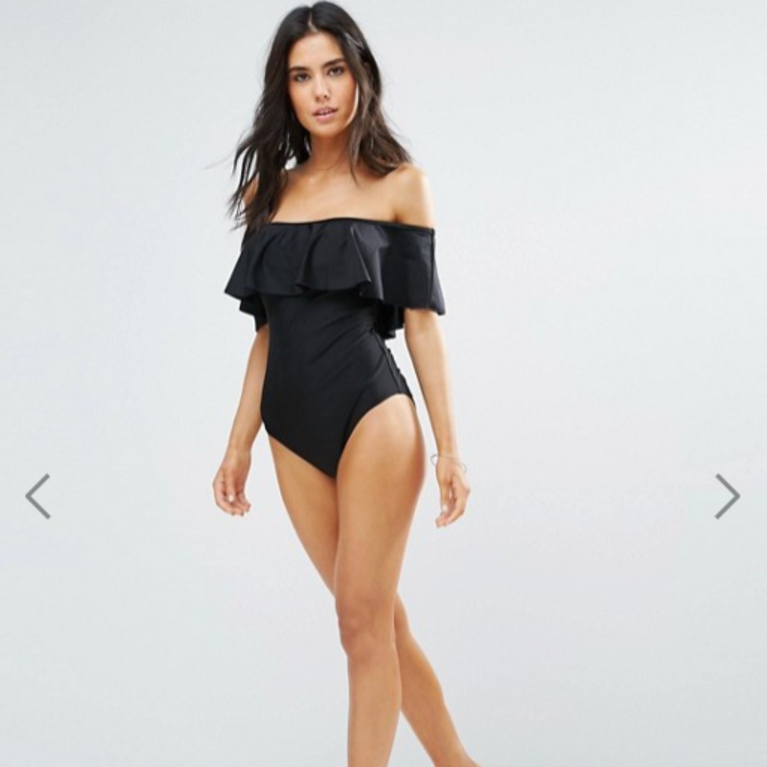 Brand New Asos Swimwear One Piece Off Shoulder Swimsuit Women S