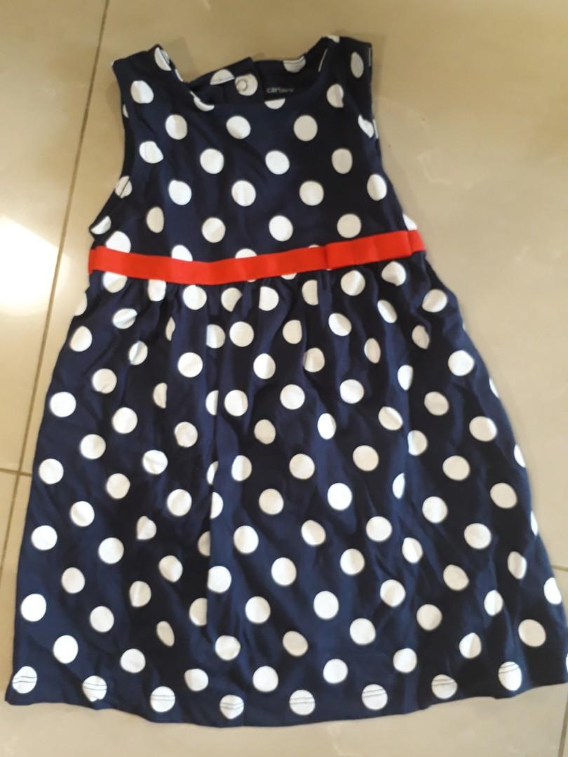 Girls navy polka dot dress cheap
