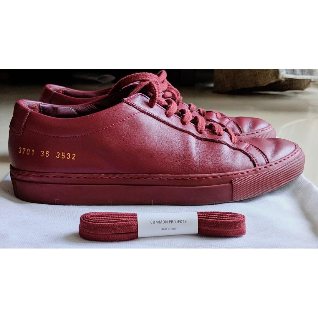 Common Projects Low Achilles (Category: Sneakers) located in Taguig. Submitted by basicbi (Listing ID 210273823, Image 3). Description: Size EU36 In great condition cause it was only worn a few times. Comes with box, dustbag, extra laces. Bought for: Php22000+ ($410+tax+shipping) RFS: Duplicate colorway.