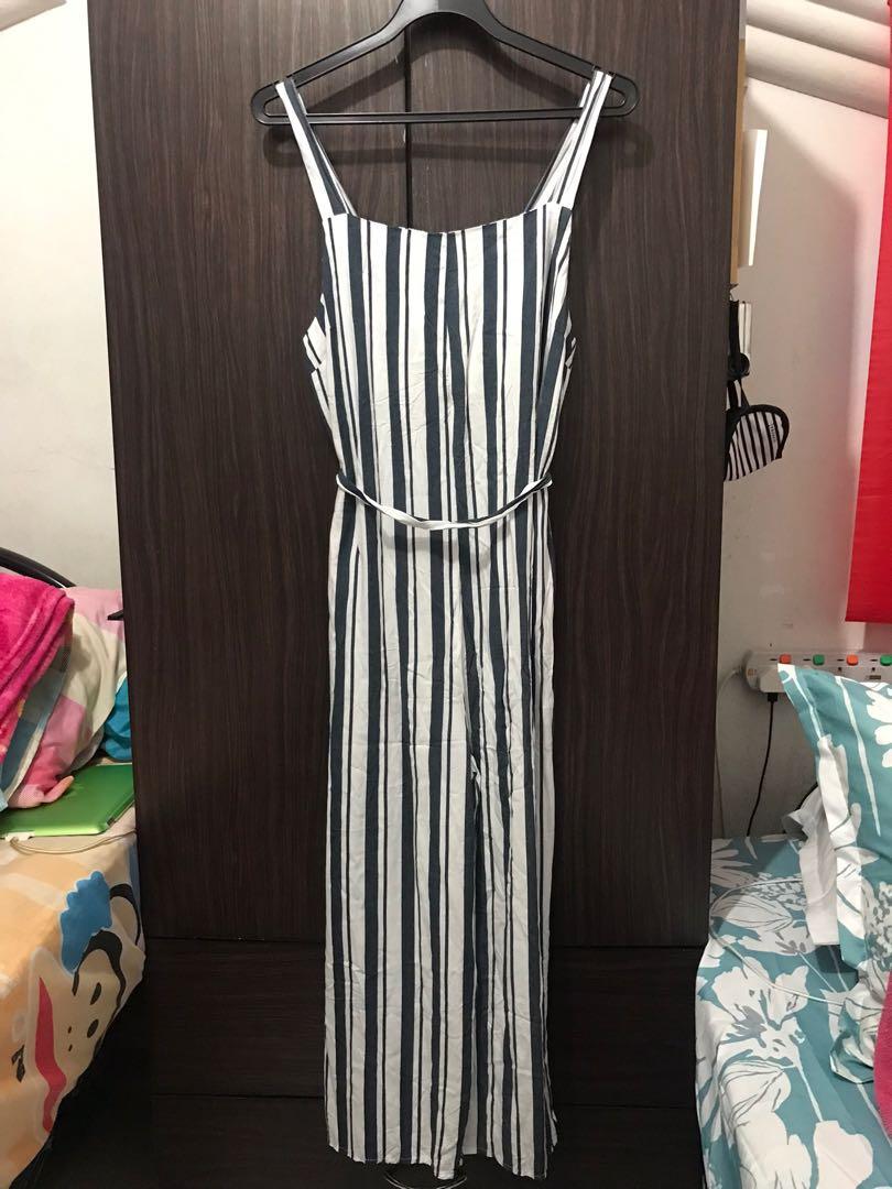 cotton striped jumpsuit