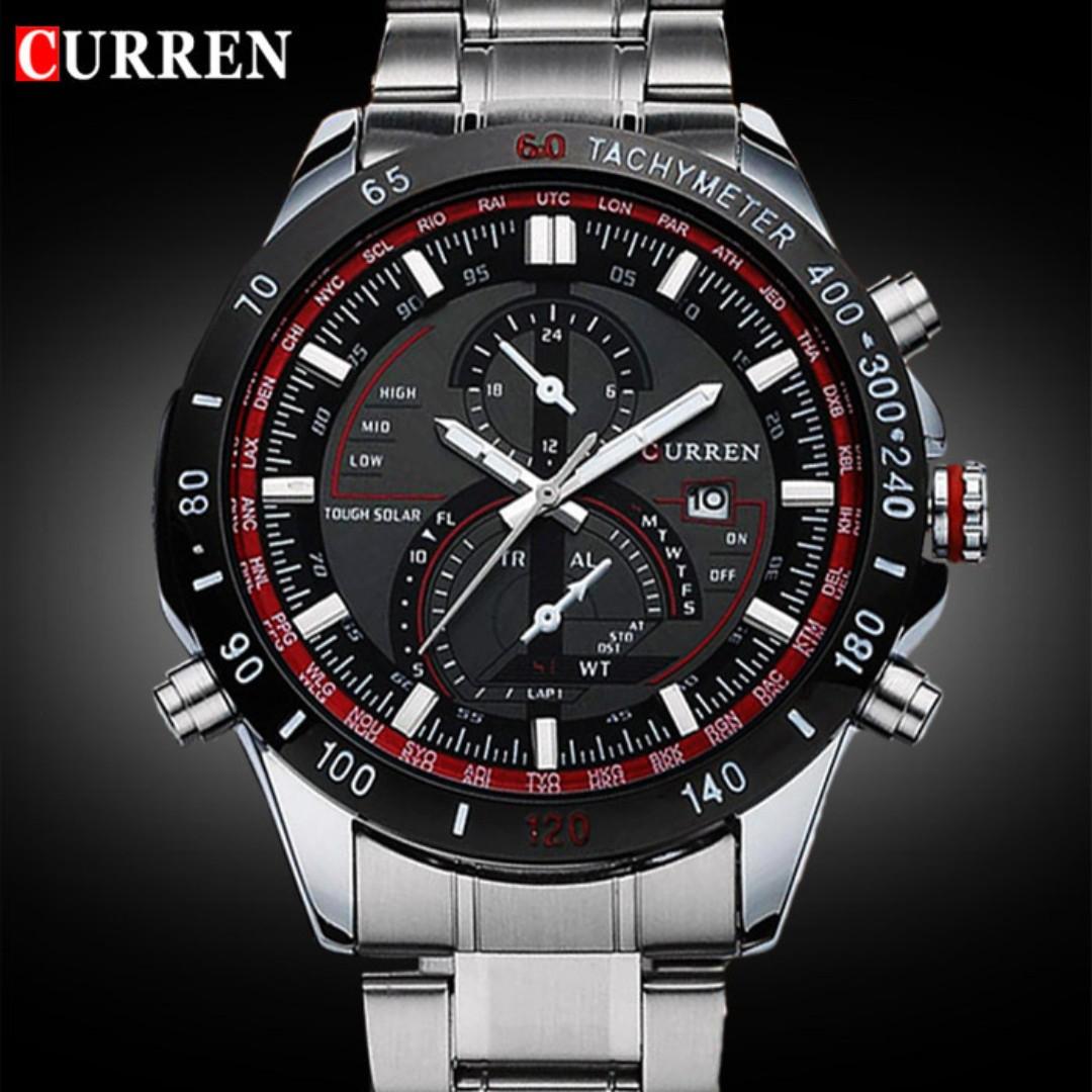 Curren round dial analog watch top