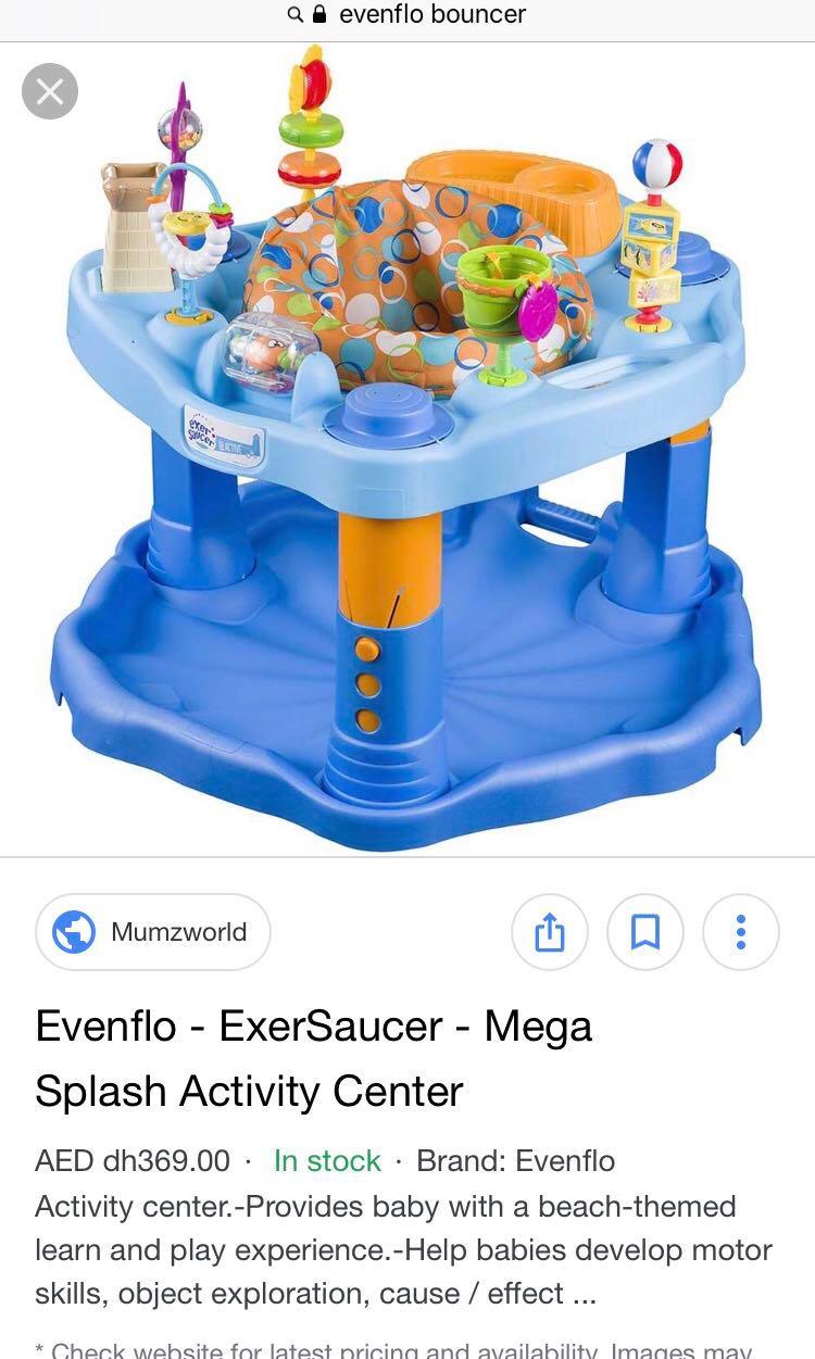 evenflo exersaucer mega splash activity center