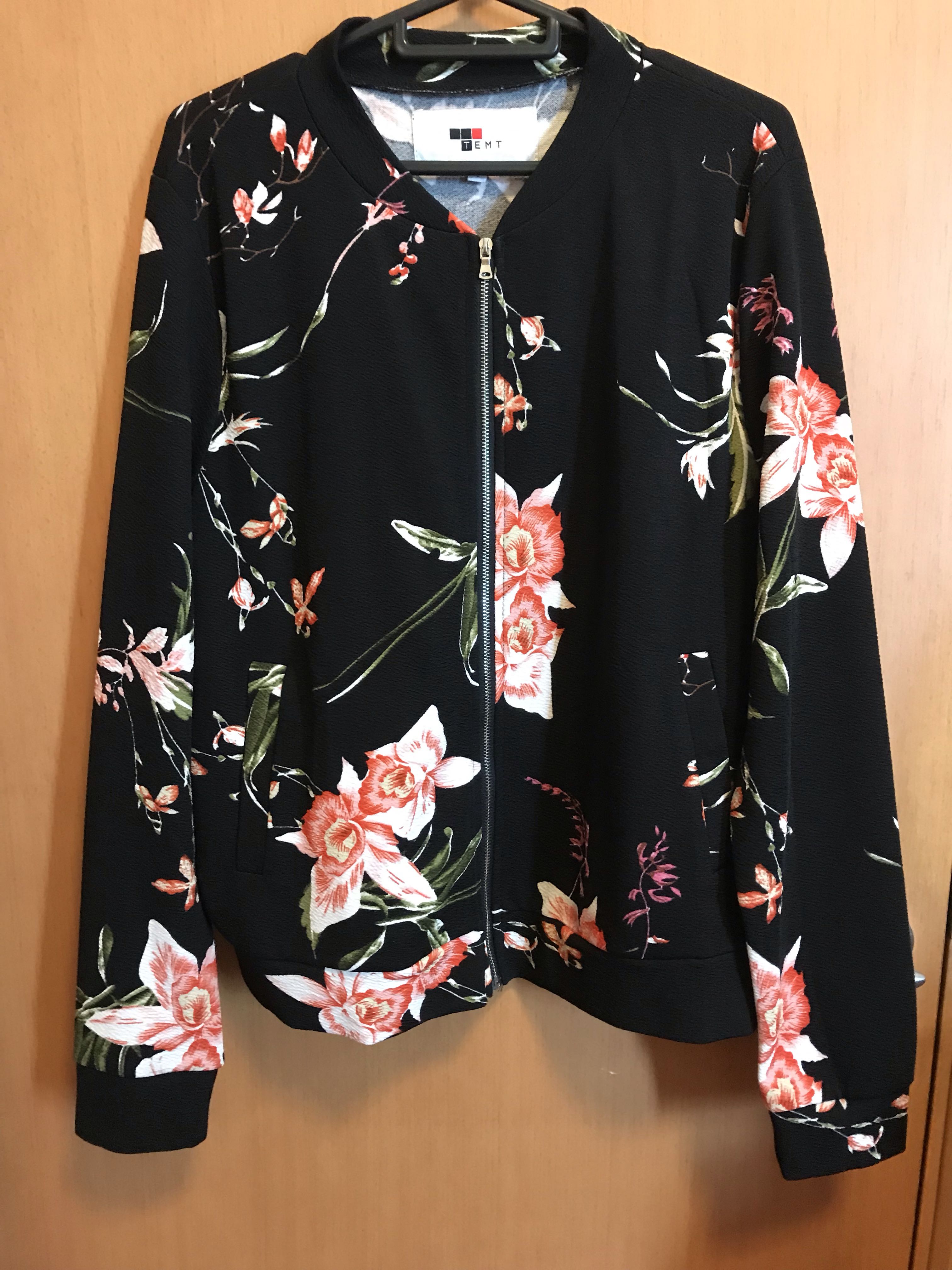 Blue Rose Floral Women's Bomber Jacket