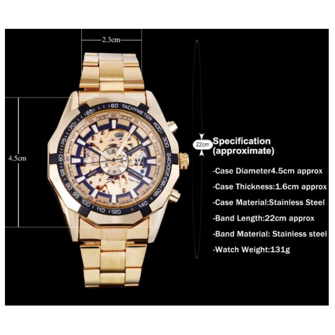 Forsining TM340 Men Casual Fashion Skeleton Automatic Machinery Watch