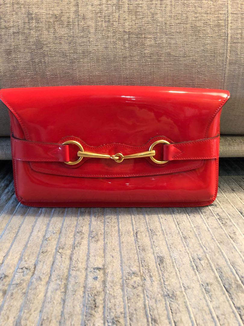 gucci patent leather clutch