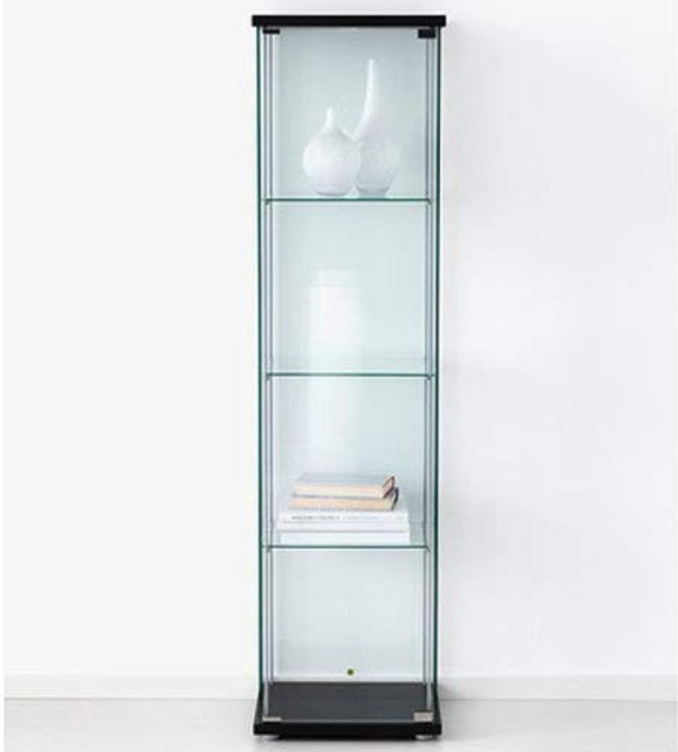 IKEA Detolf Glass Shelf Display w light, Furniture & Home