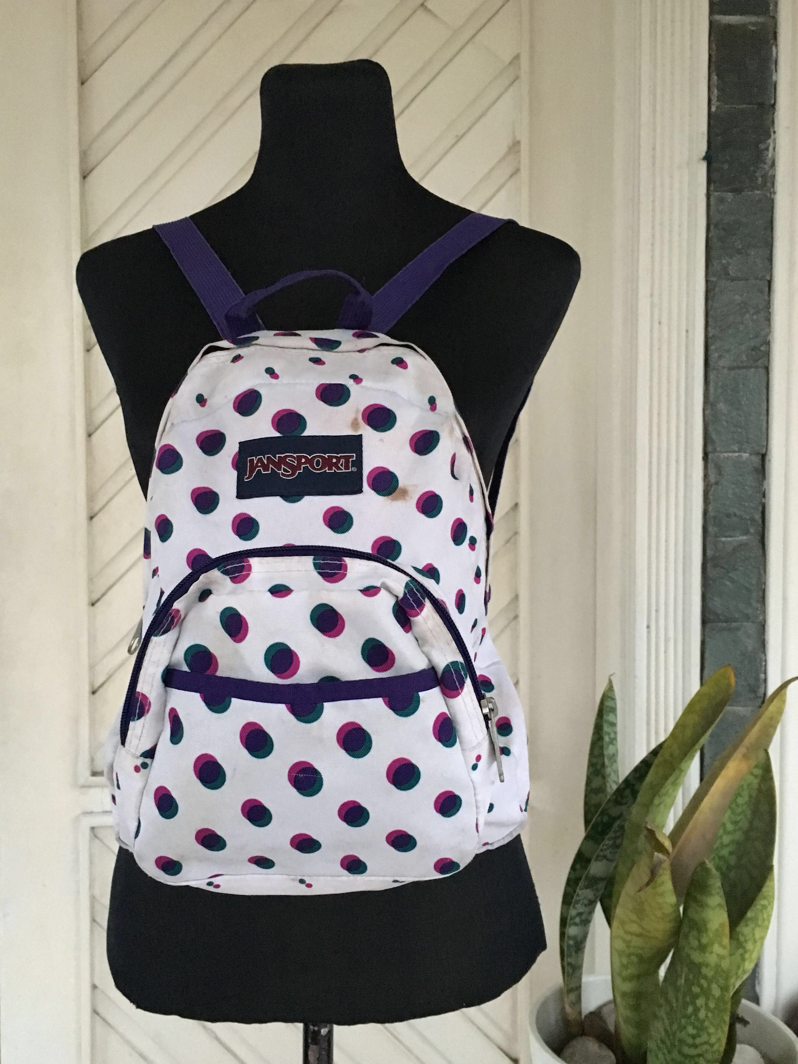 JANSPORT (small) | White \u0026 Purple Polka 