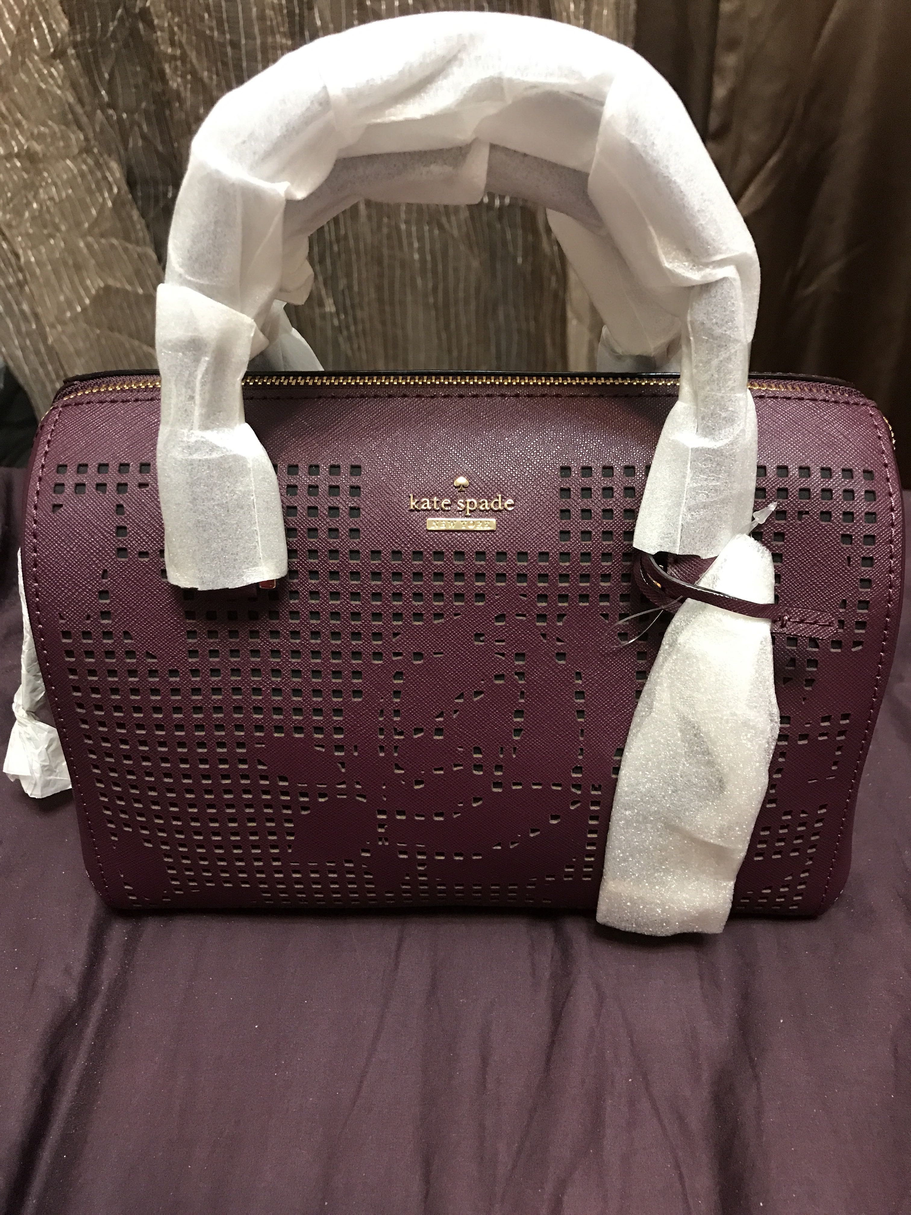 Kate Spade Cameron street Large lane deep plum Luxury Bags Wallets on Carousell