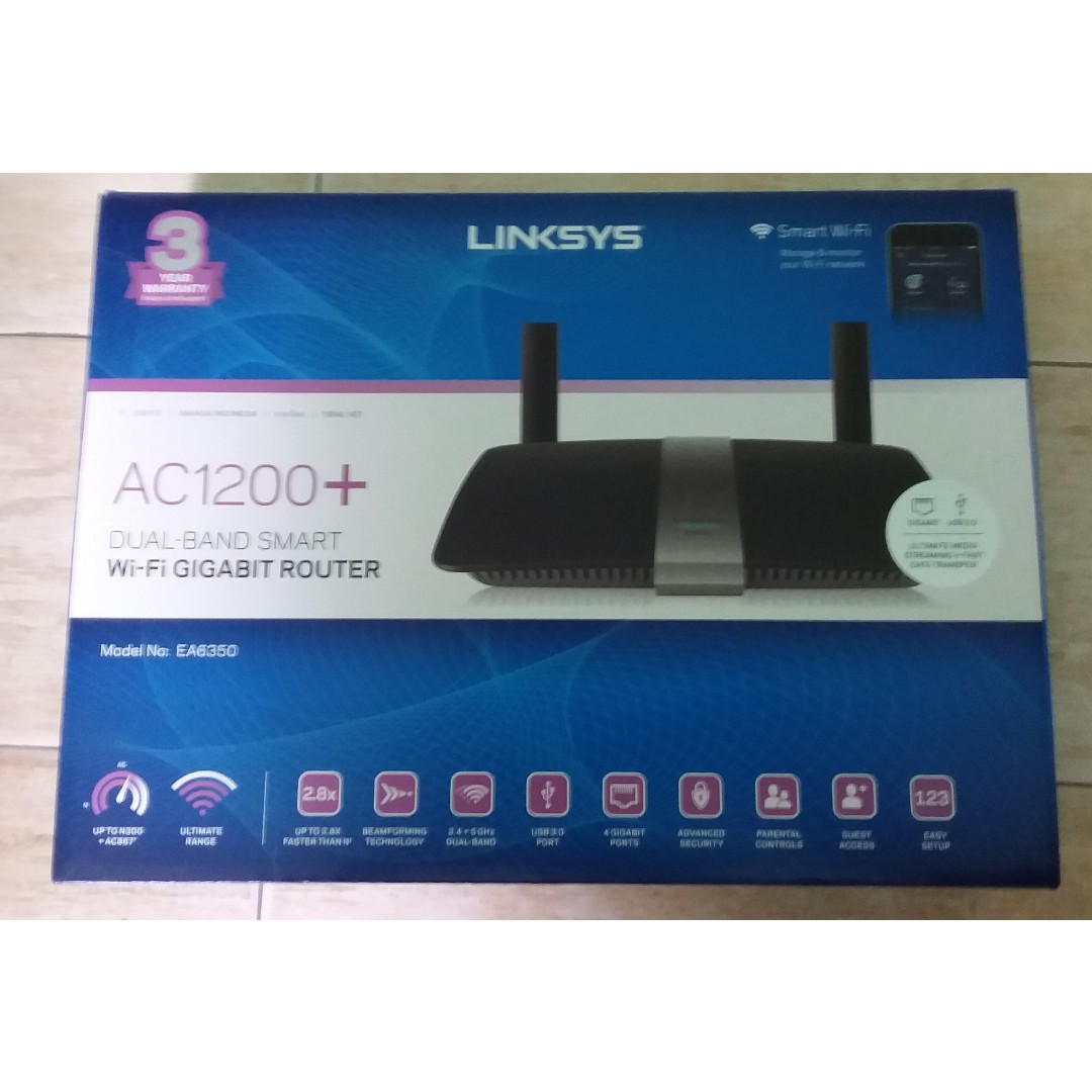 Linksys Ea6350 Ac1200 Dual Band Smart Wi Fi Wireless Router Electronics Others On Carousell