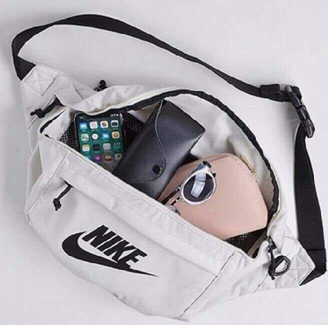 nike tech hip pack white and black