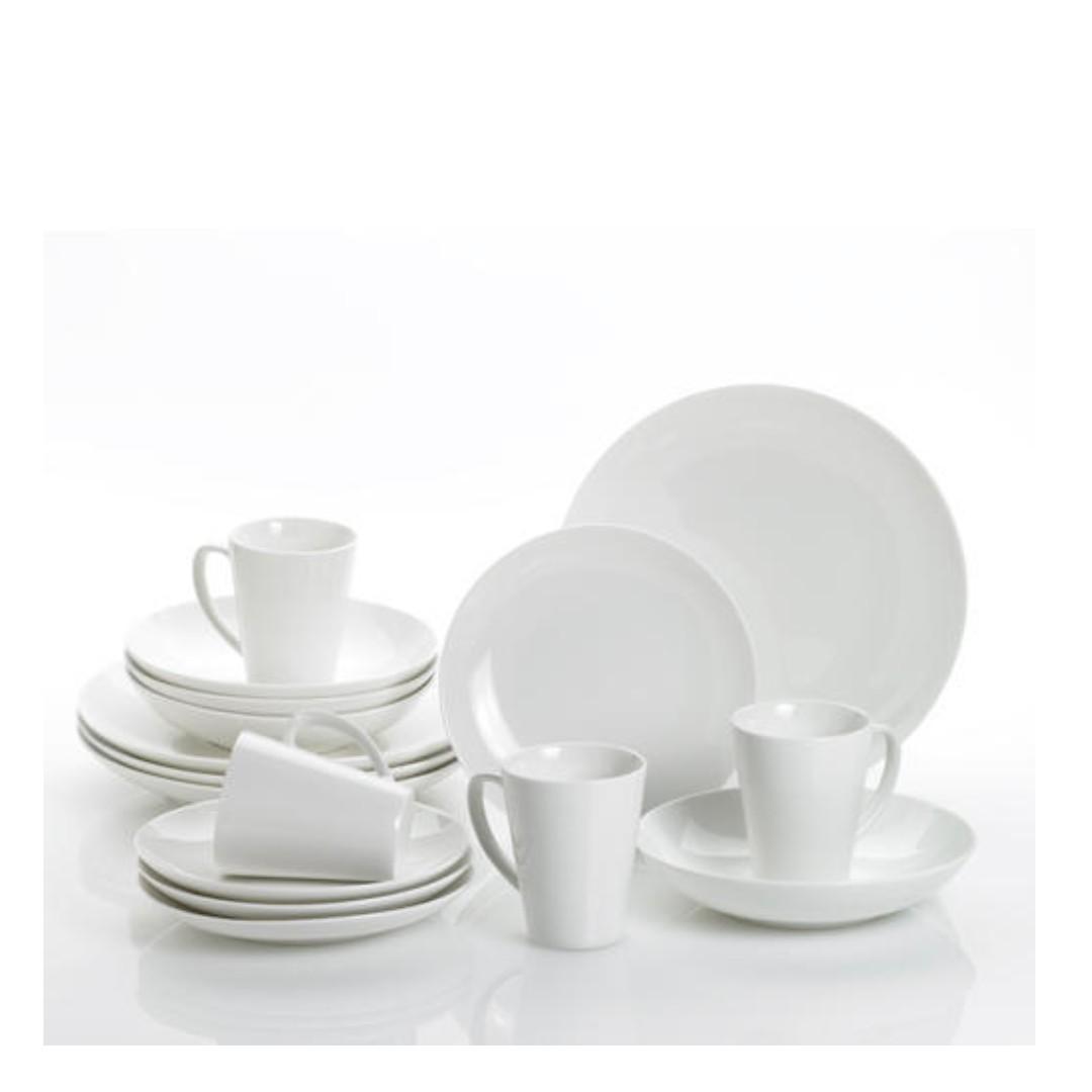 plain white crockery set