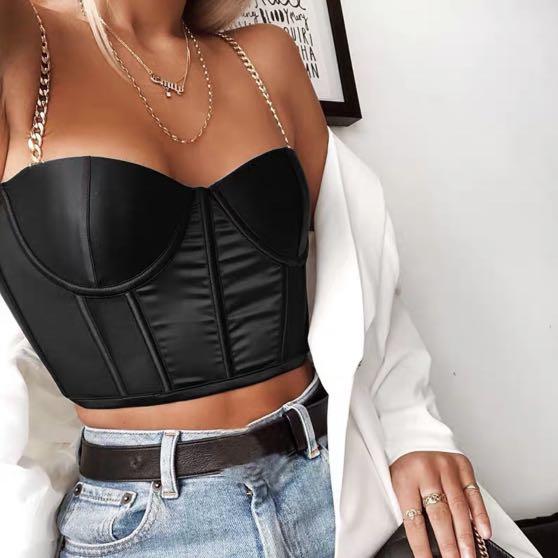 gold bustier crop top