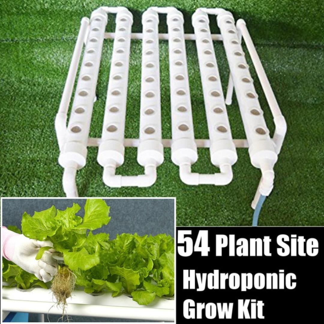 Pvc Pipe Hydroponic System 54 Plant Holes 6 Pipes Piping Grow Kit