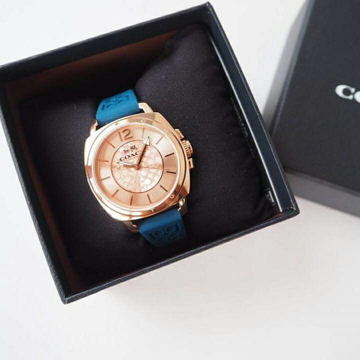 READY Coach 14502095 Rubber Teal Rosegold 34mm