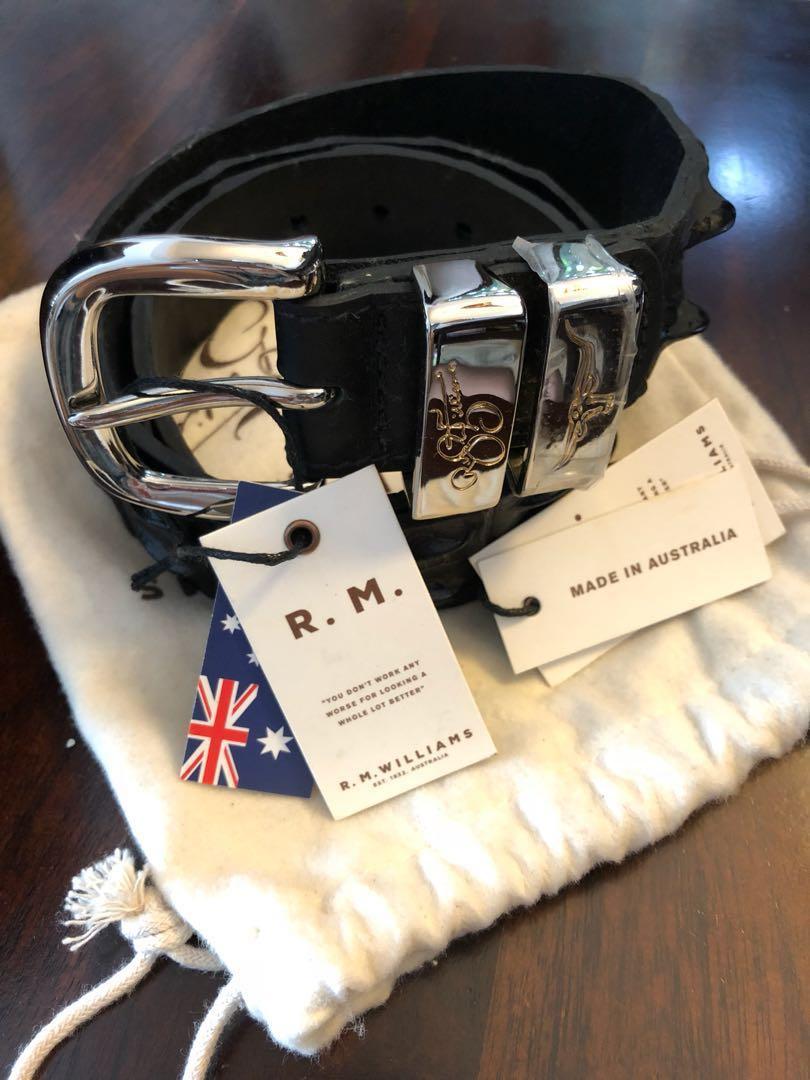 Rm williams online belt crocodile