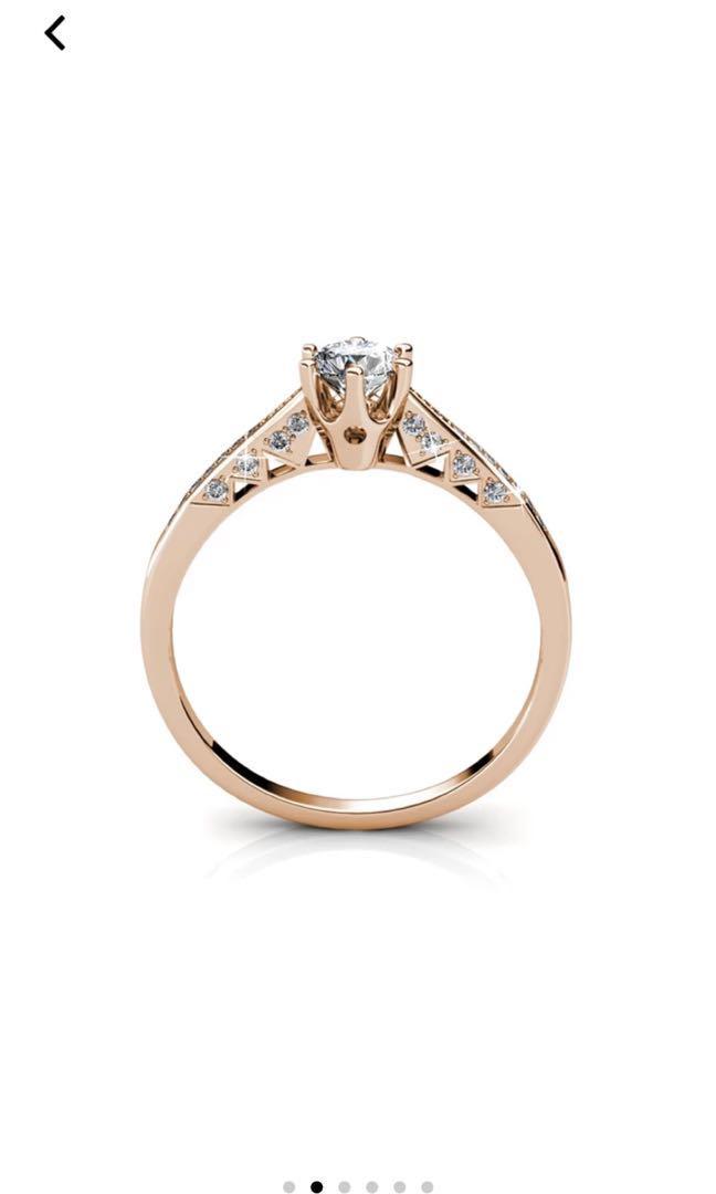 Rose Gold Ring Crystals From Swarovski Luxury Accessories Others On Carousell