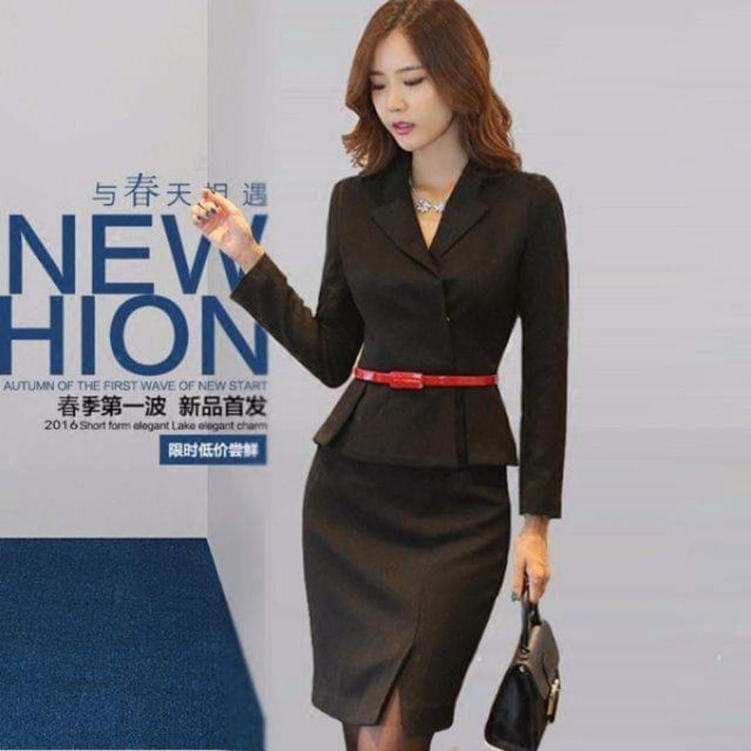Black jacket and skirt set clearance