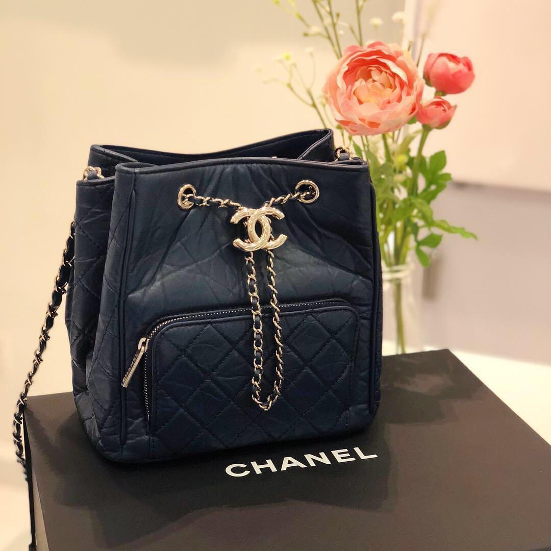 ❌SOLD!❌ Super Cute!💙 Chanel Drawstring bag in Navy Blue