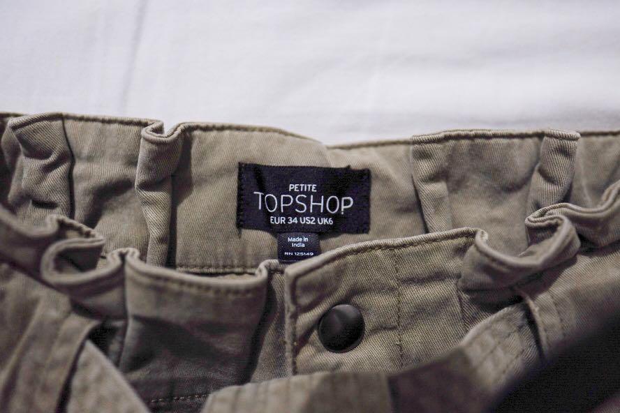 Navy paper bag trousers