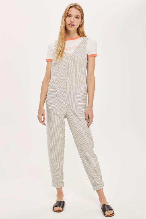 topshop striped jumpsuit