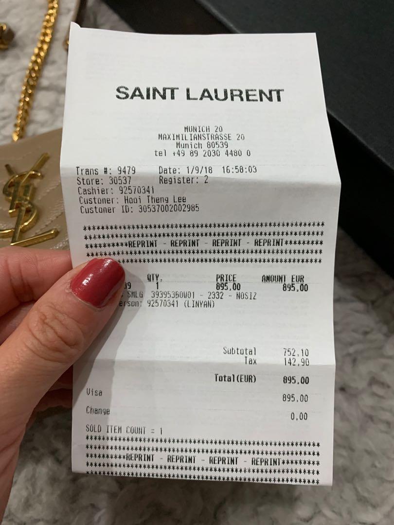 ysl receipt