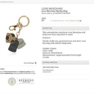 Authentic Love Moschino Pig Key Chain