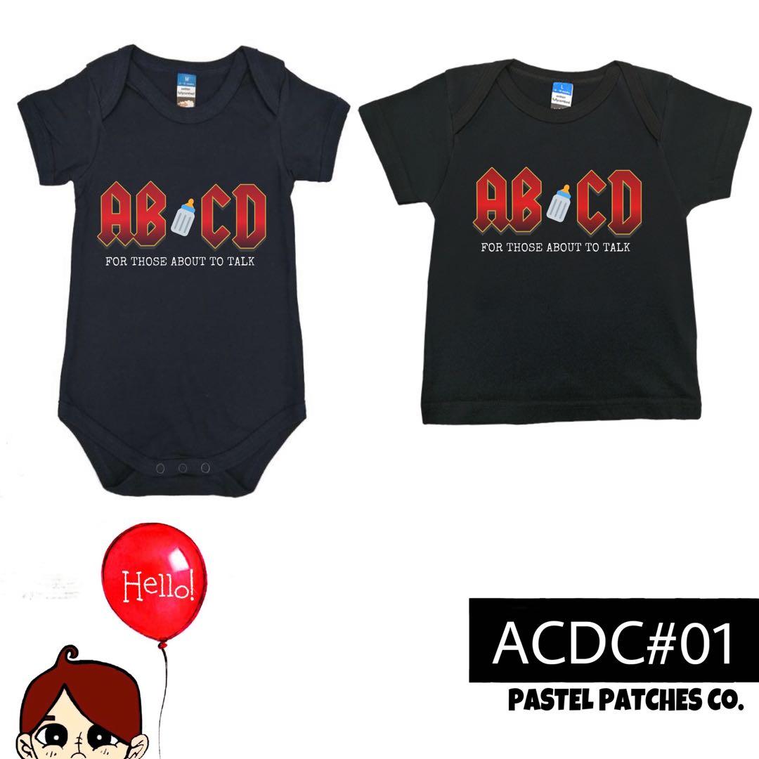 Acdc Abcd Baby Romper Baby T Shirt Babies Kids Babies Apparel On Carousell